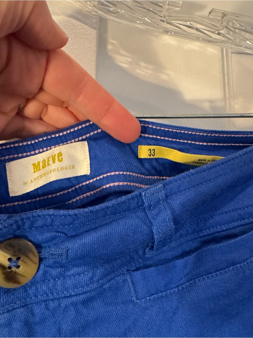 Maeve by Anthropologie Cobalt / Royal Blue Linen Colette Cropped Pant - Picture 5 of 5